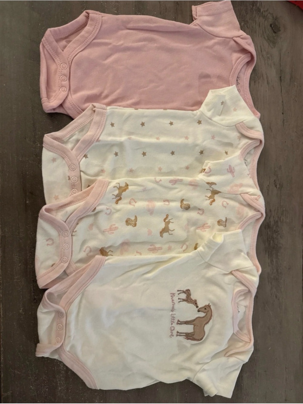 Baby Girls Pink & White One-Piece Bodysuits — 4-Pack